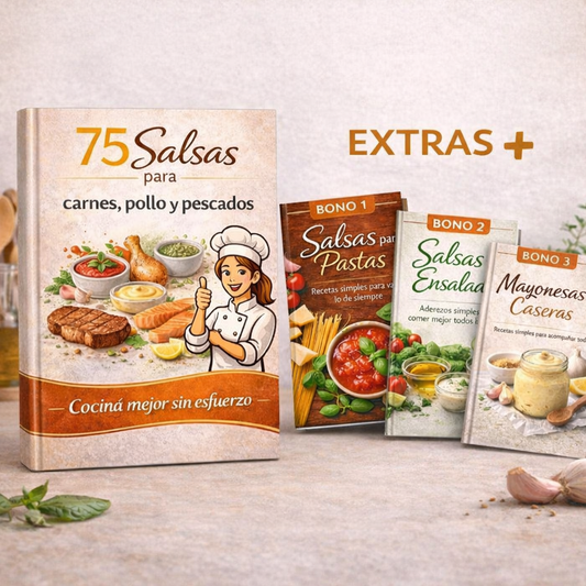 Recetario 75 salsas + 3 bonos: Cociná mejor sin esfuerzo
