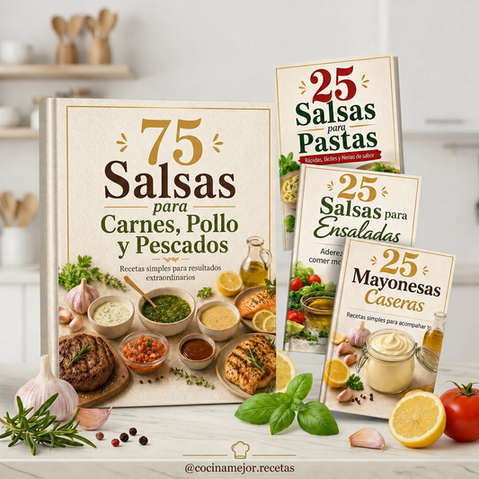 Recetario 75 salsas + 3 bonos: Dejá de comer siempre lo mismo